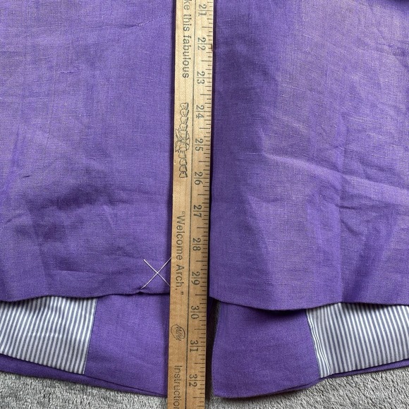 Talbots Vest Womens Sz 20W Purple Linen Belted Lapel Lined Sleeveless Blazer NWT - Picture 10 of 10